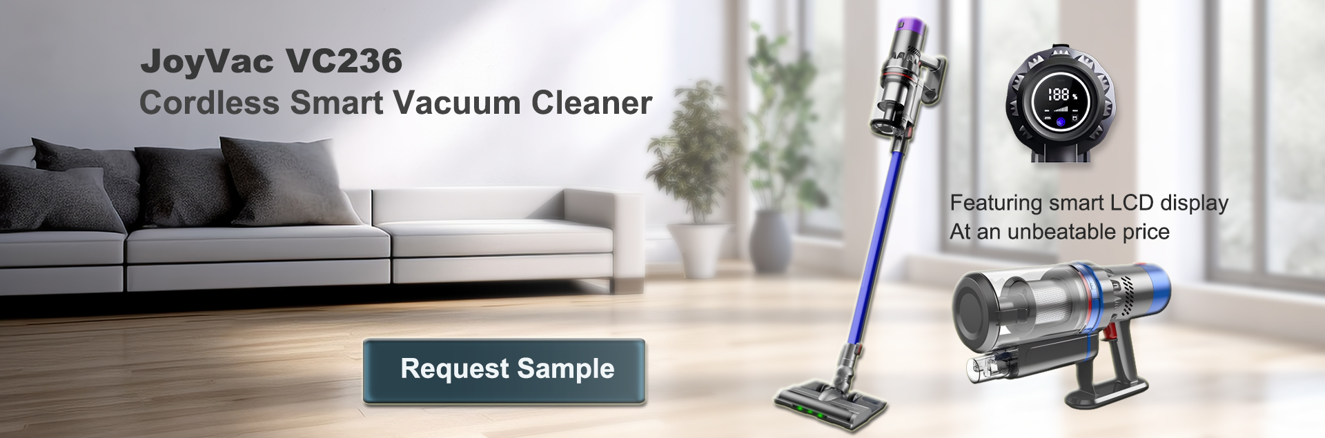 JoyVac VC236 – Cordless Smart Vacuum Cleaner with LCD Display
